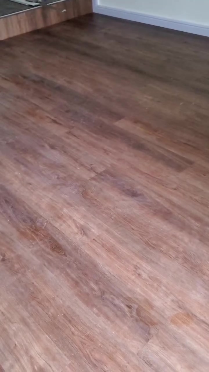 Wood-look SPC flooring in progress